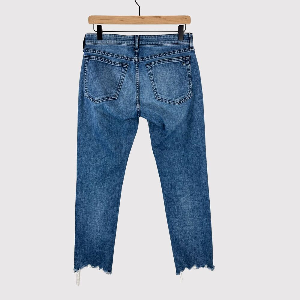 Rag Bone Womens Jeans Mendecino Dre Low Rise Slim Boyfriend Crop Distressed 25 - Picture 3 of 13